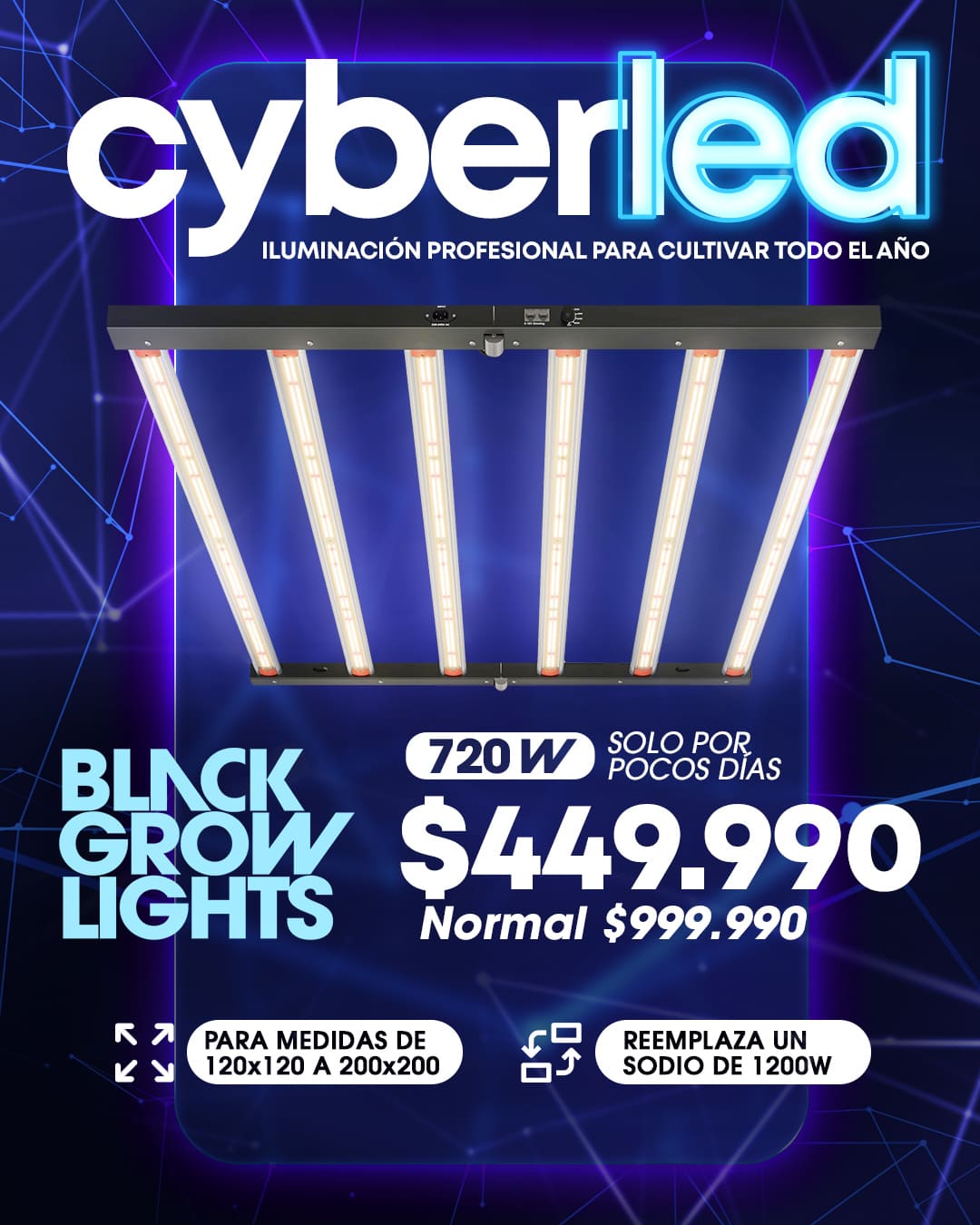 Black Grow Lights 720w Cyber Black Grow Lights 720w Cyber