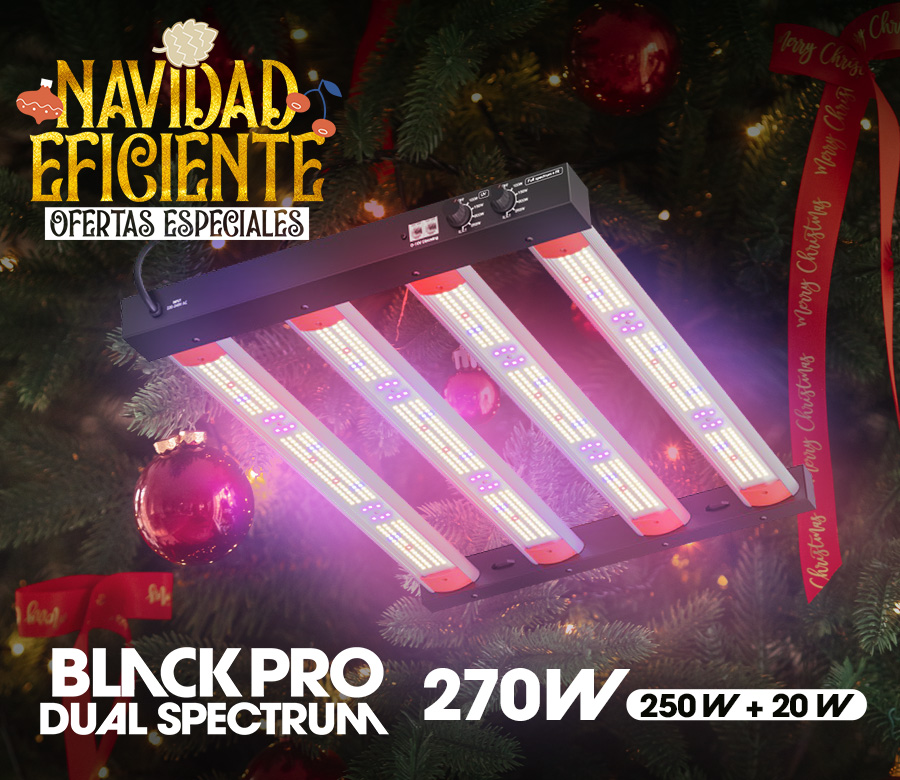 Black Pro Dual Spectrum 270w Regulable | LED Full Spectrum + UV-A para cultivo indoor Black Pro Dual Spectrum 270w Regulable | LED Full Spectrum + UV-A para cultivo indoor
