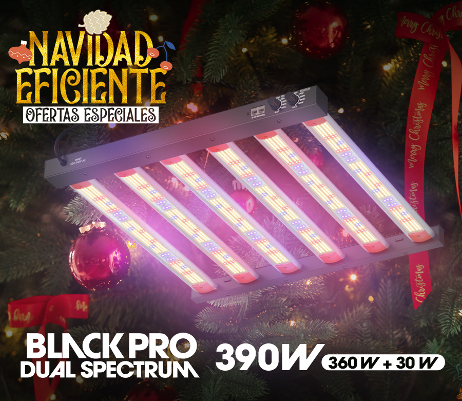 Black Pro Dual Spectrum 390w Regulable | LED Full Spectrum + UV-A para cultivo indoor Black Pro Dual Spectrum 390w Regulable | LED Full Spectrum + UV-A para cultivo indoor