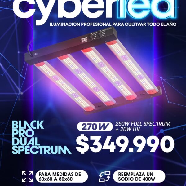 Black Pro Dual Spectrum 390w Regulable | Full Spectrum + UV-A